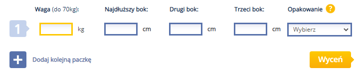 Formularz wyceny przesyłki w Ebox24 kurierem DPD